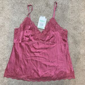 INC Babydoll Cami Tank Top Womens 8 Pink NWT Lace Fairy Dainty Coquette Y2K 90s